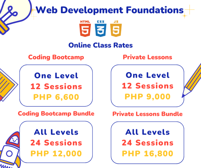 Online Class Rates for Web Development Foundations with HTML/CSS