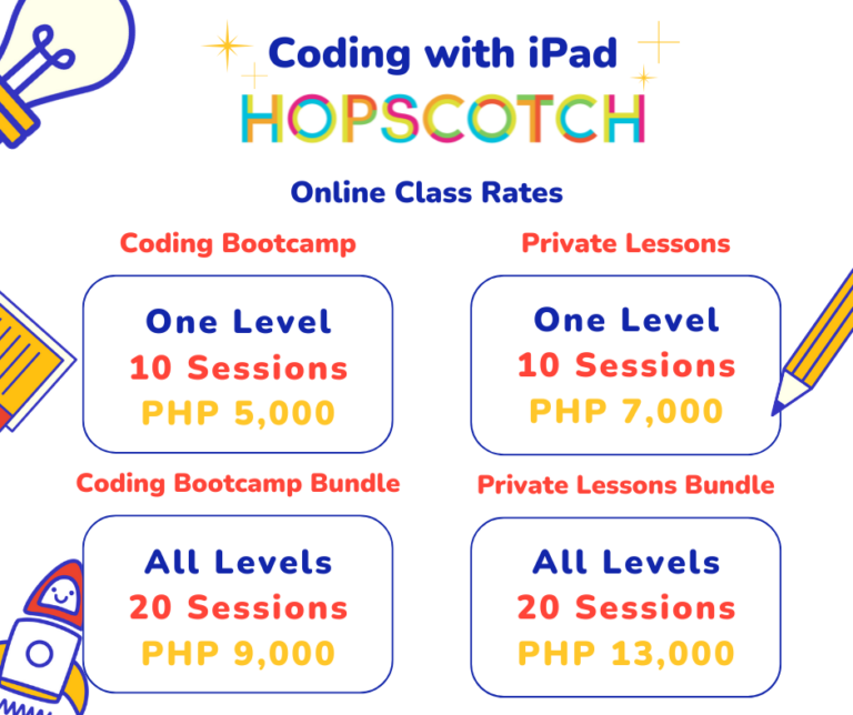 Online Class Rates for Coding with iPad using Hopscotch